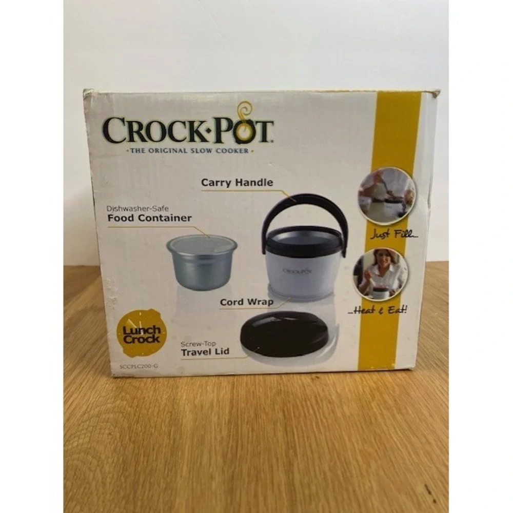 Crock-Pot Lunch Crock Food Warmer White Black New Portable SCCPLC200-G-NP
